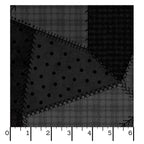Woolies Flannel – Black & Charcoal Patchwork Quilt Print | Bonnie Sullivan | Maywood Studio