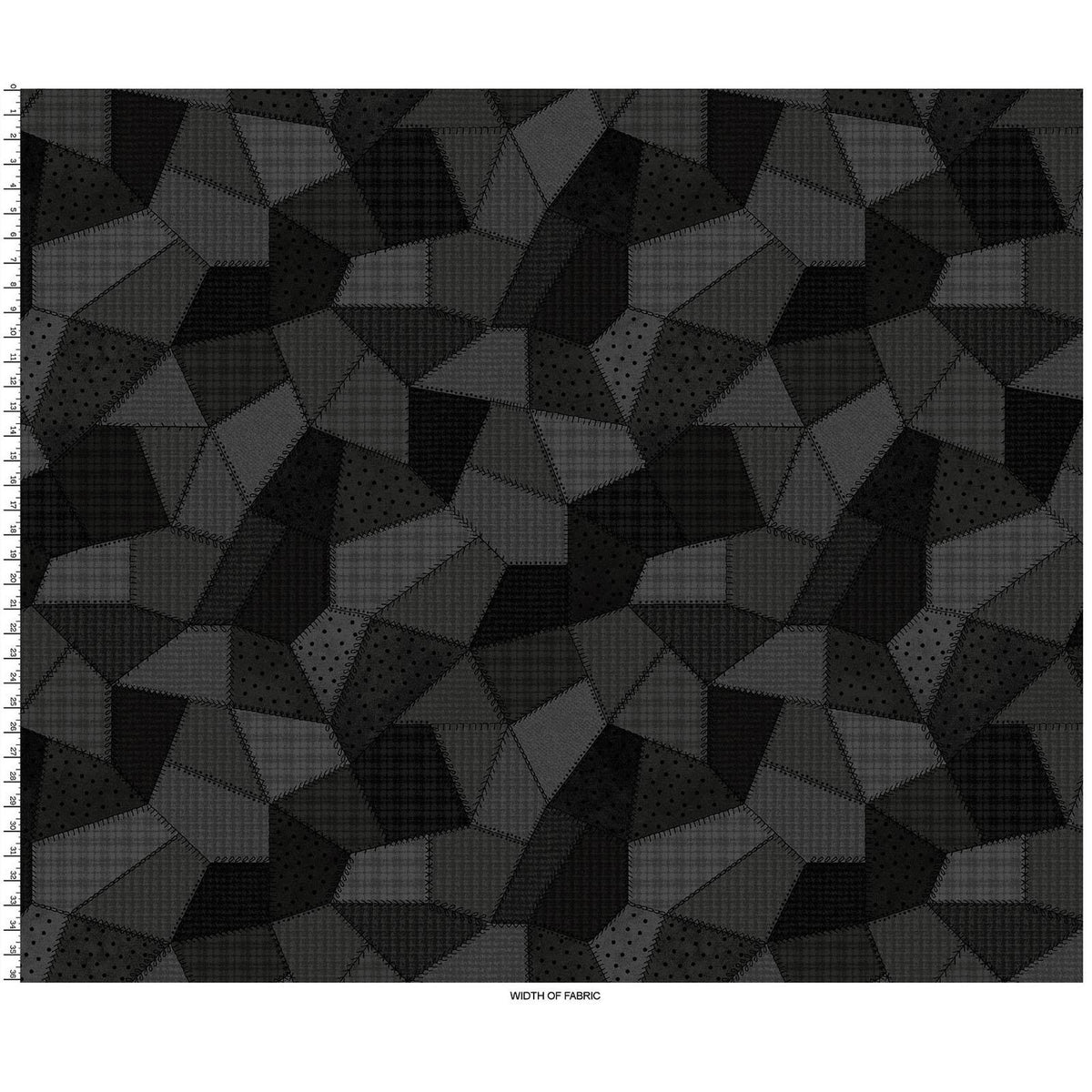 Woolies Flannel – Black & Charcoal Patchwork Quilt Print | Bonnie Sullivan | Maywood Studio