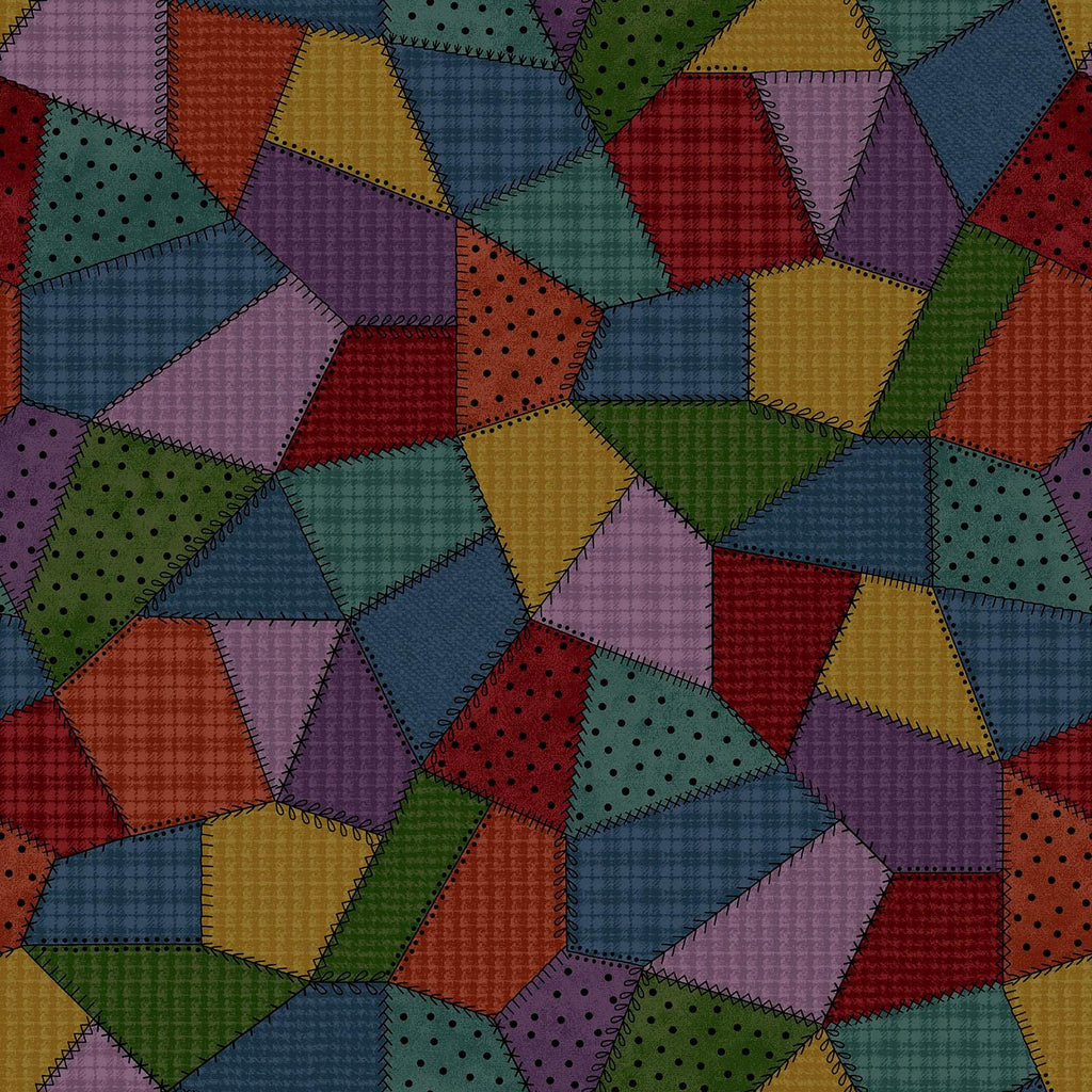 Woolies Patchwork Flannel Fabric, Multi | Bonnie Sullivan for Maywood Studio