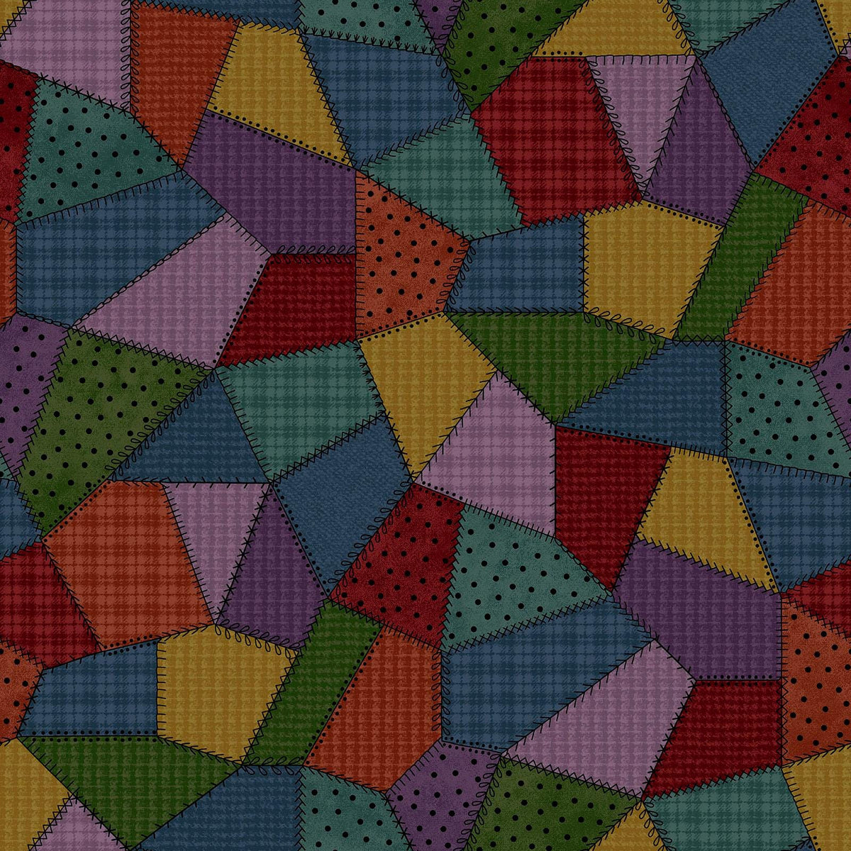 Woolies Patchwork Flannel Fabric, Multi | Bonnie Sullivan for Maywood Studio