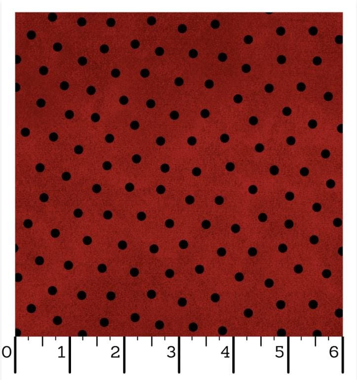 Woolies Polka Dot Flannel  Deep Red Polka Dots | Bonnie Sullivan for Maywood Studio | MASF18506R