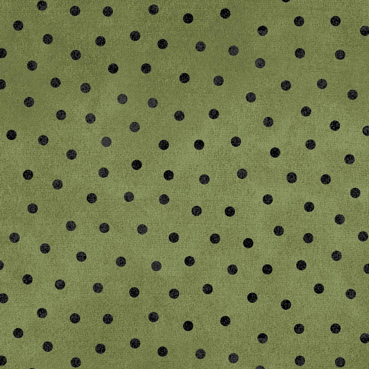 Woolies Flannel – Green with Black Polka Dots | Bonnie Sullivan | Maywood Studio