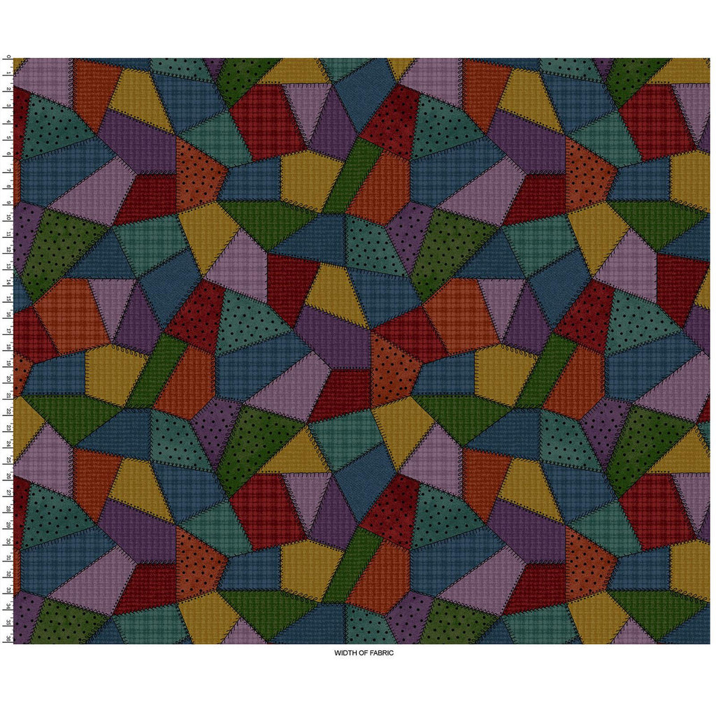 Woolies Patchwork Flannel Fabric, Multi | Bonnie Sullivan for Maywood Studio