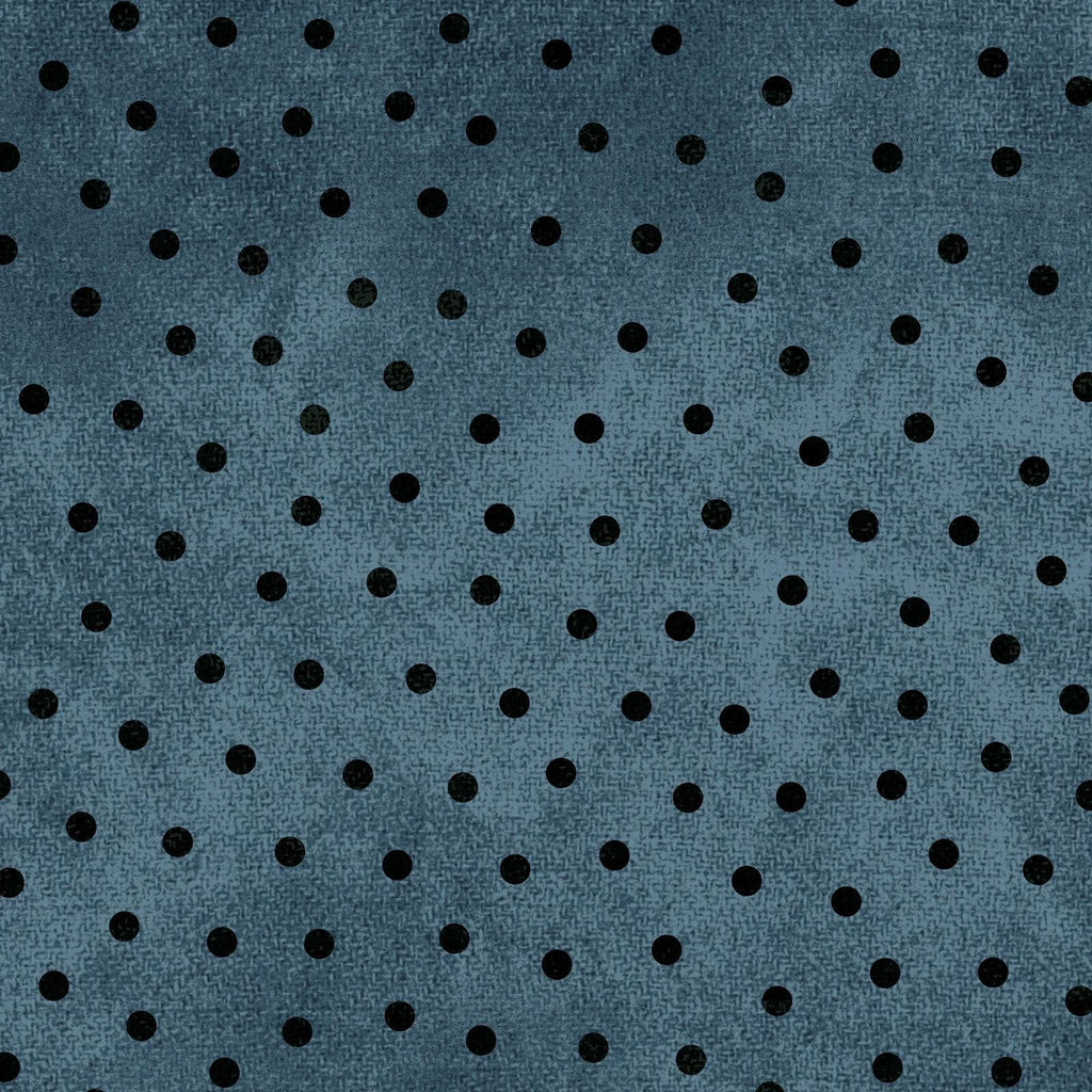 Woolies Flannel – Navy with Black Polka Dots | Bonnie Sullivan | Maywood Studio