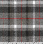 Robert Kaufman Mammoth Flannel Smoke Gray Plaid Fabric   SRKF16423293  Double Brushed Cotton Flannel