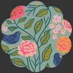 Blackbird Aviary Flannel Fabric from the Starling Collection by Maureen Cracknell of AGF Fabrics  Double-Brushed Cotton (Half Yard/Yard)