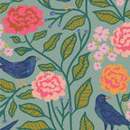 Blackbird Aviary Flannel Fabric from the Starling Collection by Maureen Cracknell of AGF Fabrics  Double-Brushed Cotton (Half Yard/Yard)