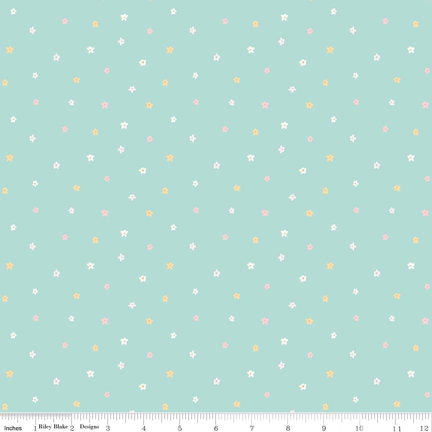 Little Posies Ditsy Teal by Riley Blake Designs Quilting Cotton
