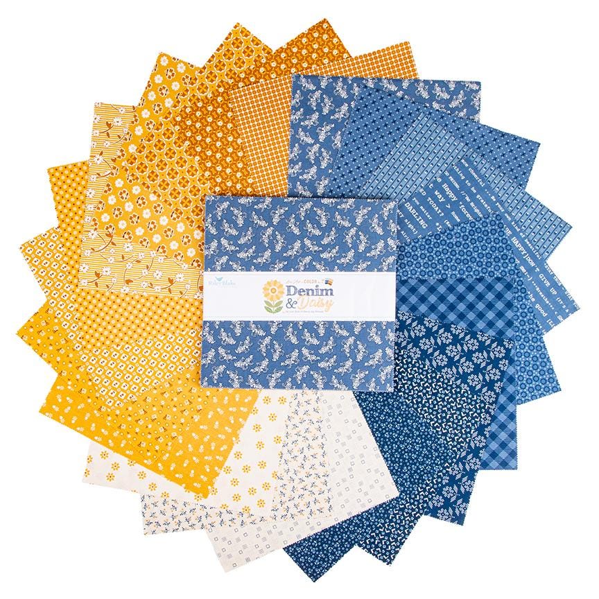 Denim & Daisy by Lori Holt 10 Inch Stacker, 42 Pcs., Riley Blake Designs