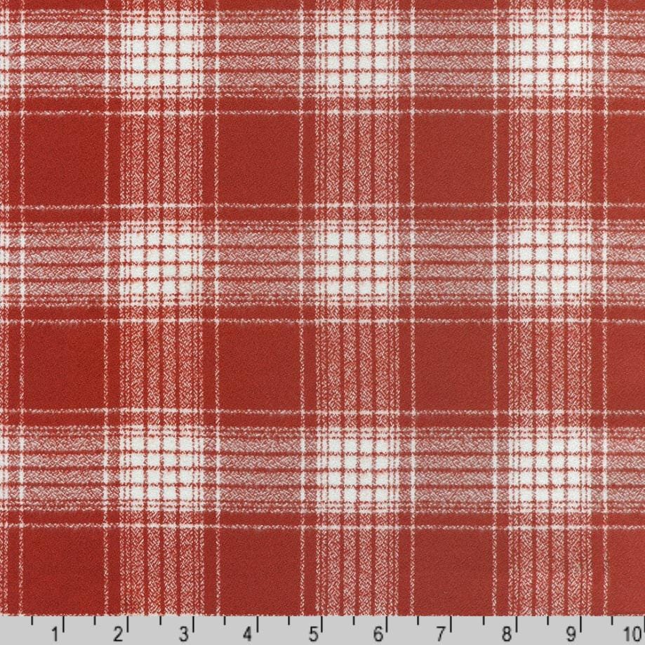 Mammoth Flannel Game Day Crimson Plaid Fabric by Robert Kaufman   SRKF24169-91  Double Brushed Cotton Flannel