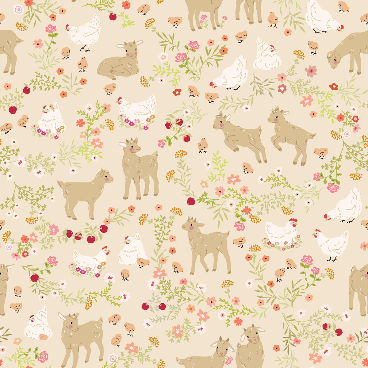 Primrose & Parsley Fat Quarter Bundle by Michal Marko for Poppie Cotton Fruit Floral Baby Goats Quilting Cotton Fabric