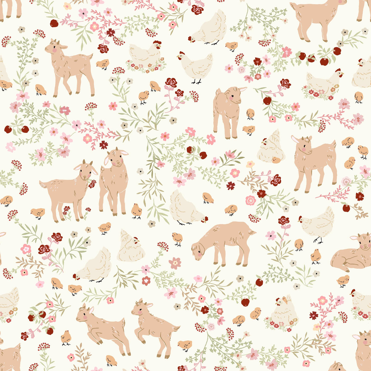 Primrose & Parsley Fat Quarter Bundle by Michal Marko for Poppie Cotton Fruit Floral Baby Goats Quilting Cotton Fabric