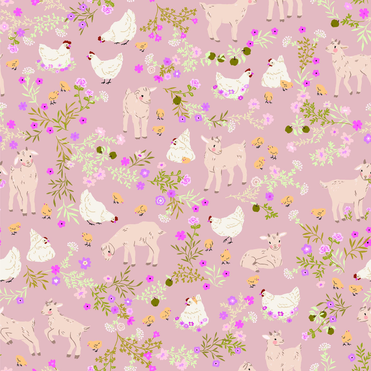 Primrose & Parsley Fat Quarter Bundle by Michal Marko for Poppie Cotton Fruit Floral Baby Goats Quilting Cotton Fabric